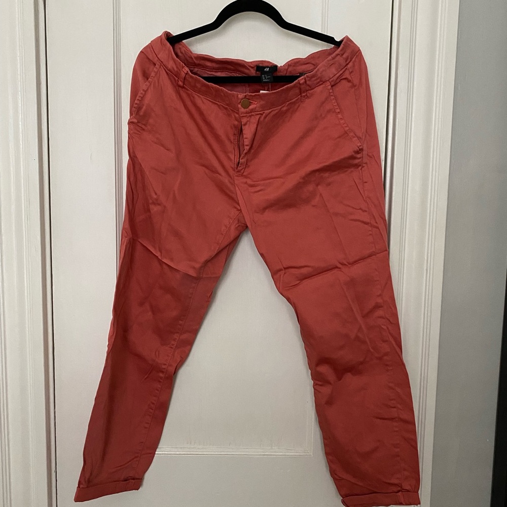H&M pink/salmon cotton pants size 12
